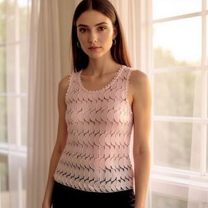 NWOT Ann Taylor pretty in pink sleeveless shell blouse/top with lining 0P Office